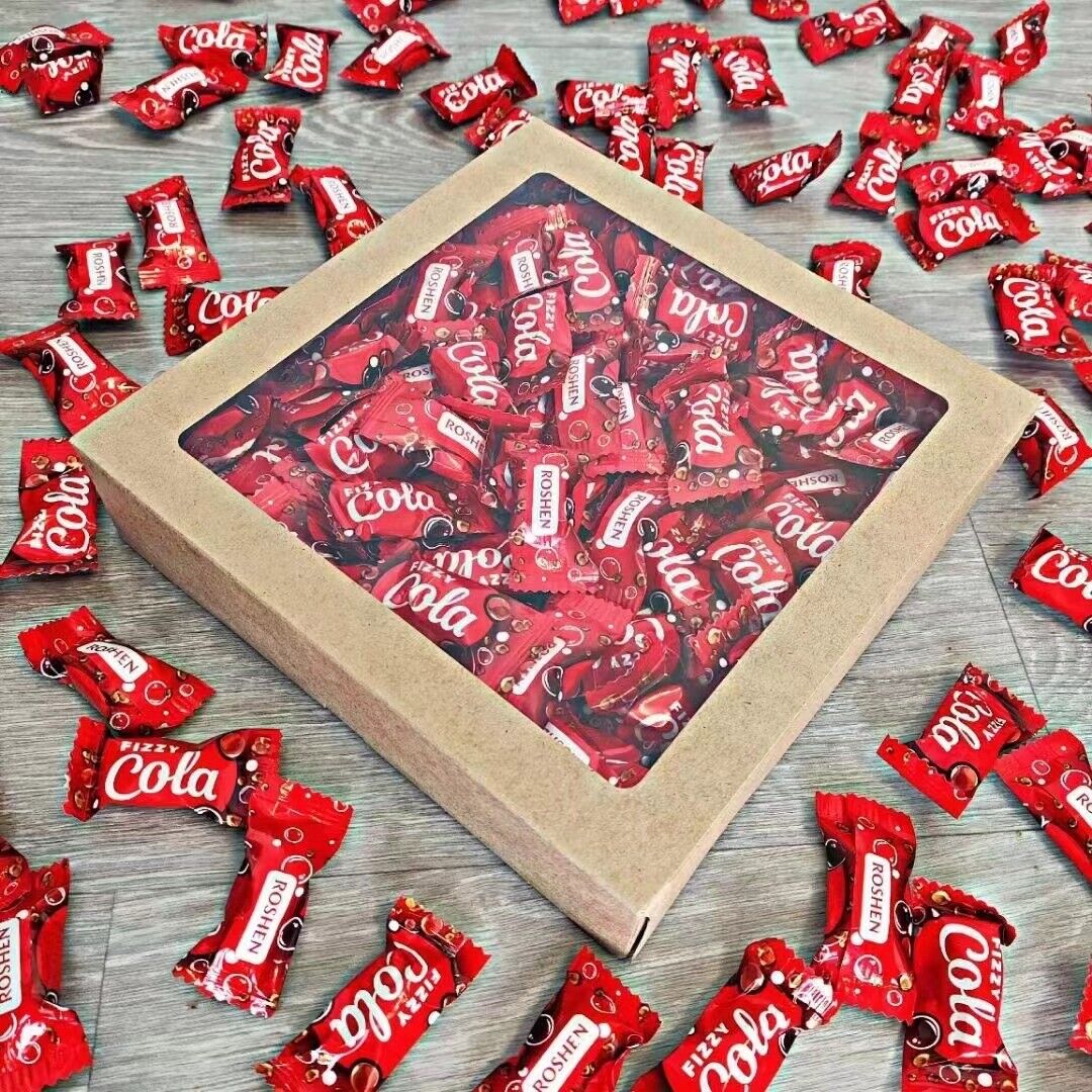Snacks ROSHEN effervescent soda flavored candy 500g cola sour pop candy