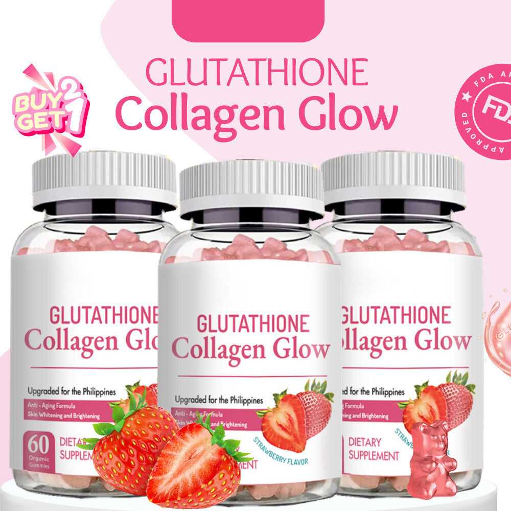 Nature Glow Glutathione Collagen - Strawberry Flavor/60 Organic Chewable Gummies