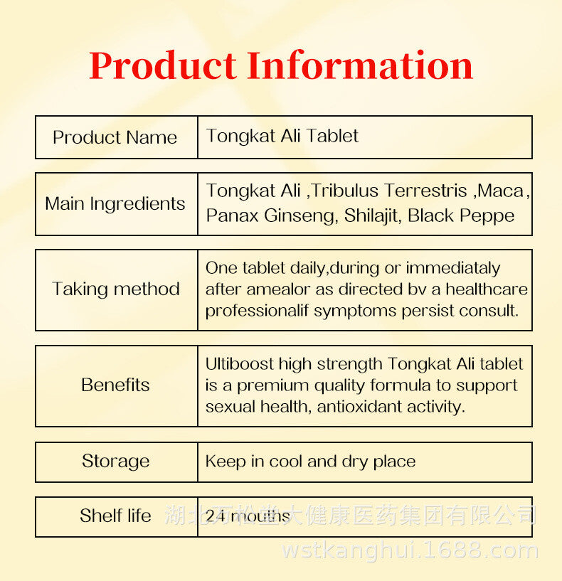 Tongcat Ali Tablet Verbesserung Tablet Männer Power Energy Candy 60 Gummis