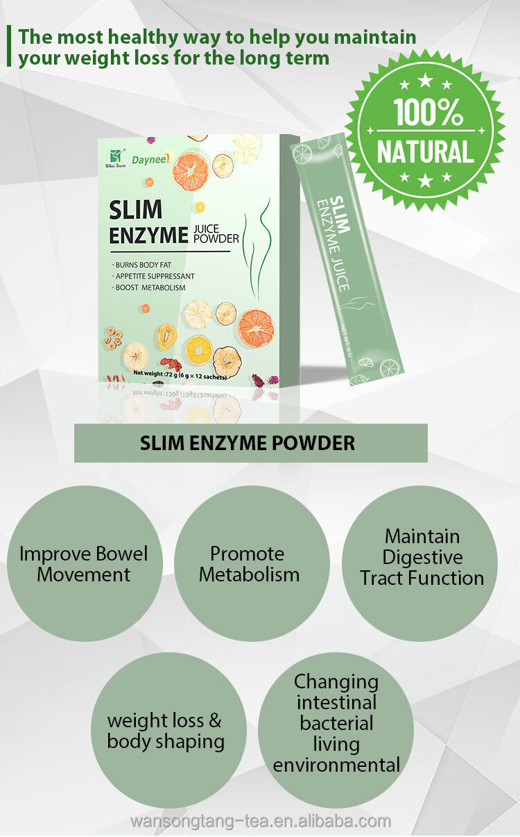 Slimming Tea Enzyme  Herbal Powder Flat Belly Lose Weight Detox Juice Tea 6g*12