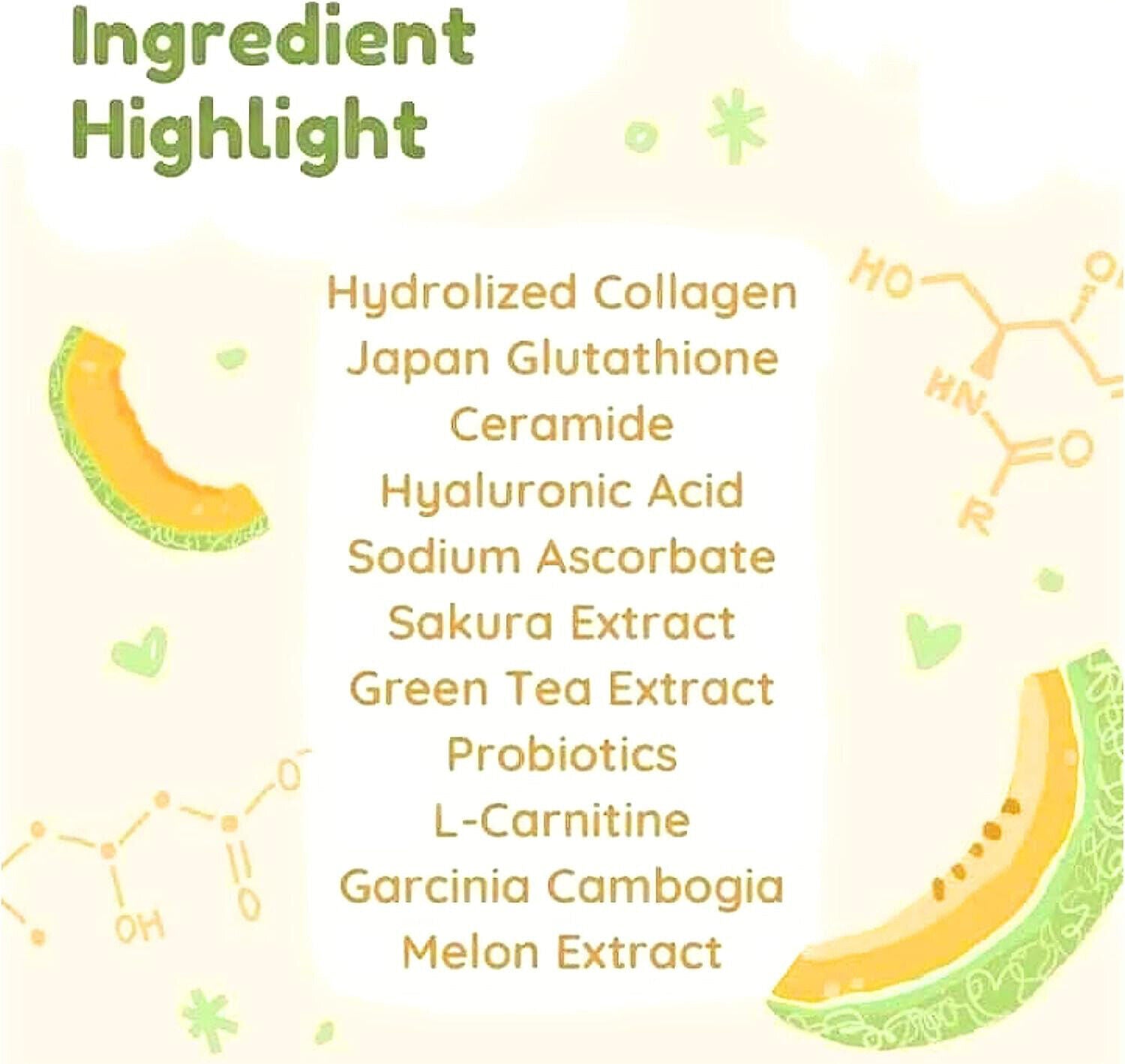 Collagen Hami Melon Powder Beauty Milk Fruit and Vegetable Powder 180g