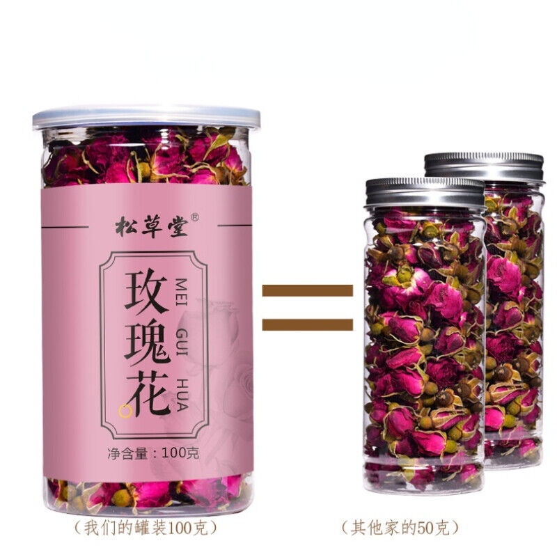 100g Rose Tea Organic Healthy Herbal Flower Tea Canned Ping Yin Mei Gui Cha Tea