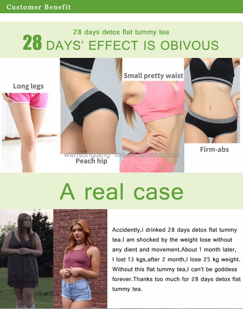 Private Label Best Weight Loss Products for Women's 28 Days Detox Flat Tummy Tea