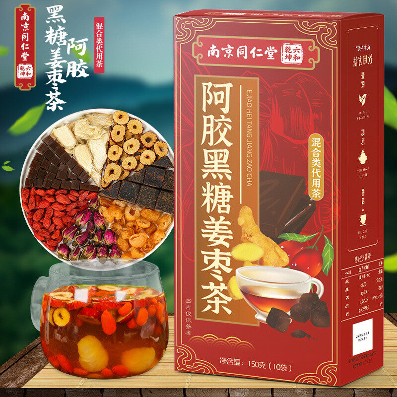 Natural Super Grade  Ajiao Black Sugar Ginger Jujube Tea Combination Health Tea