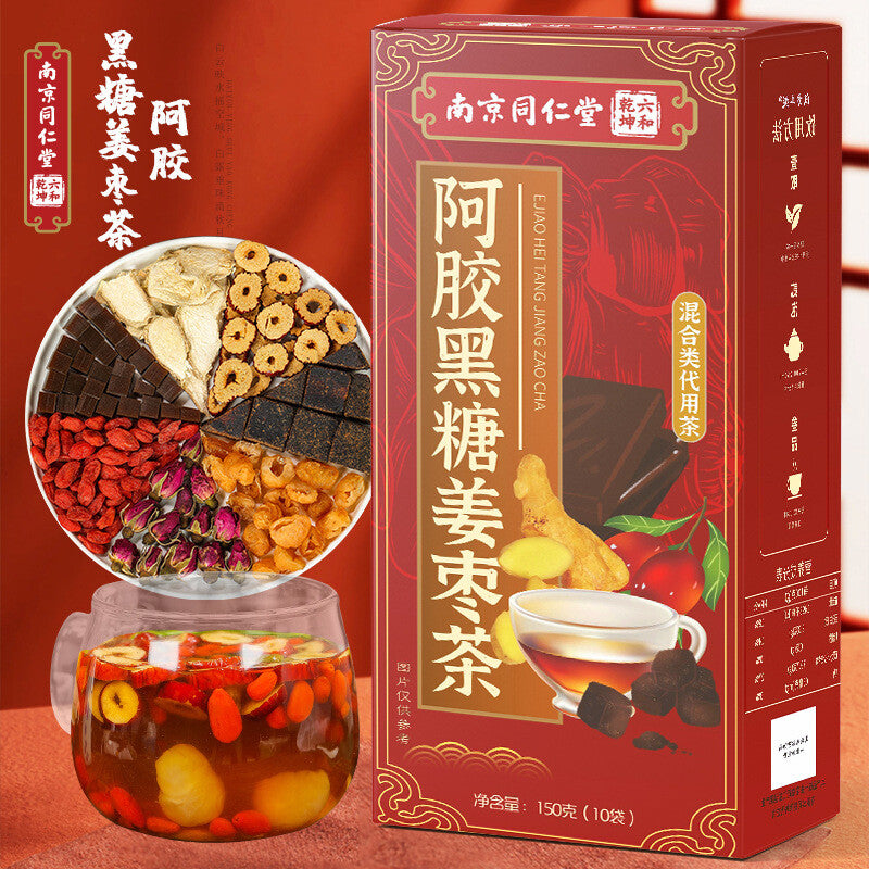 Natural Super Grade  Ajiao Black Sugar Ginger Jujube Tea Combination Health Tea