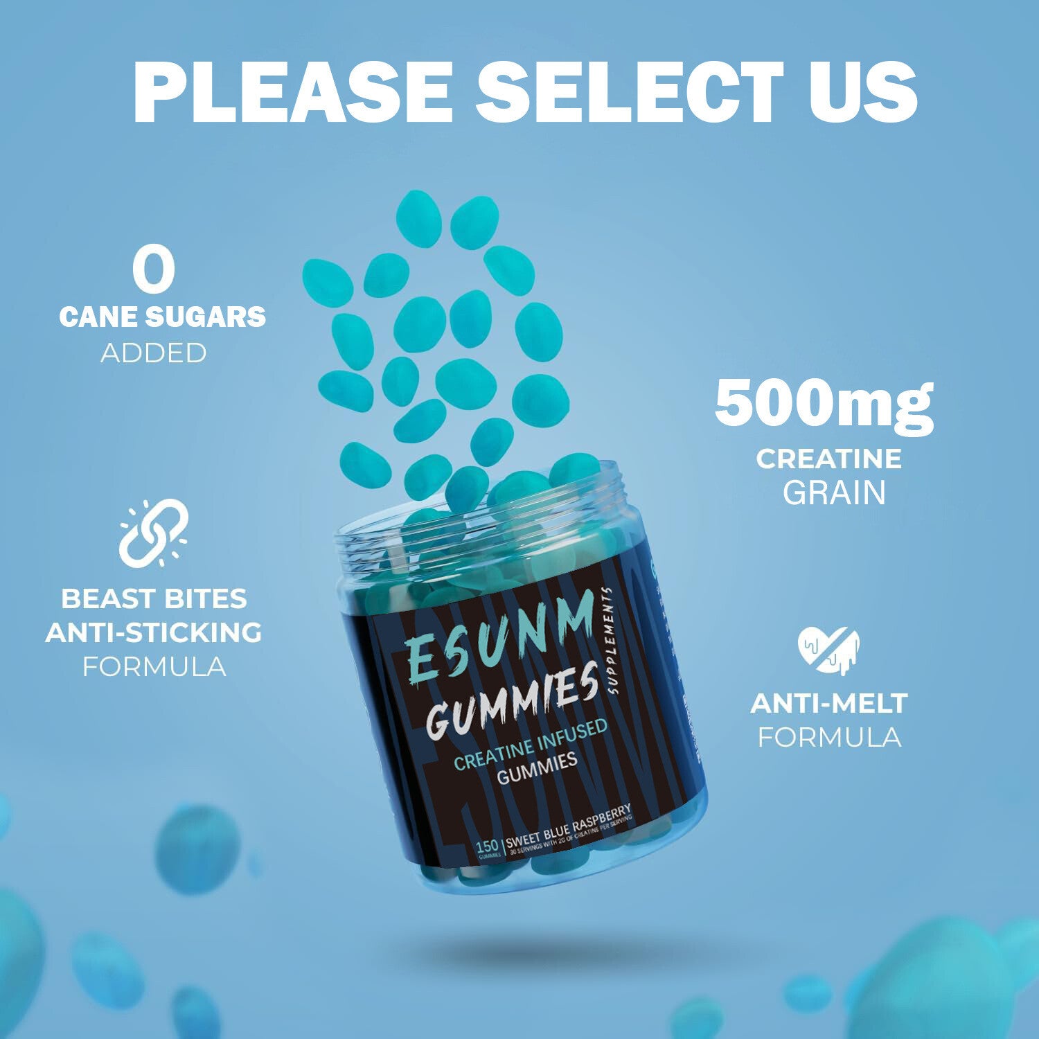 Bestseller - Kreatin-Gummis, 150 Stück - Muskelunterstützung und Energieschub