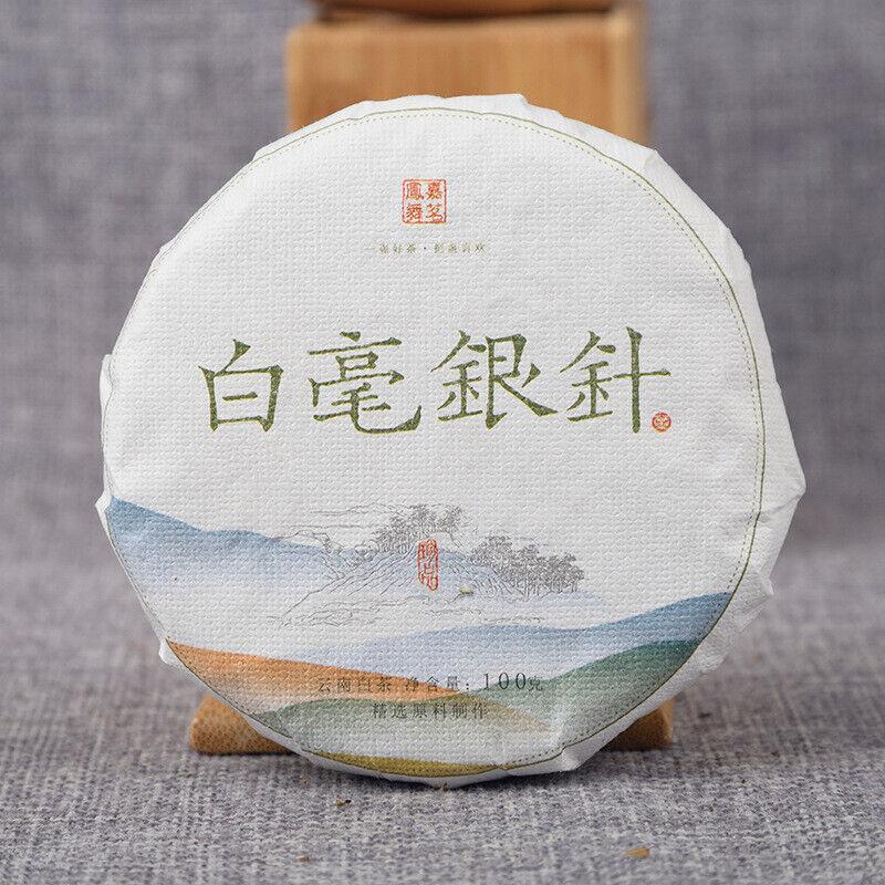 100g/cake Jinggu Baihao Big Bud Head Baihao Silver Needle Yunnan White Tea