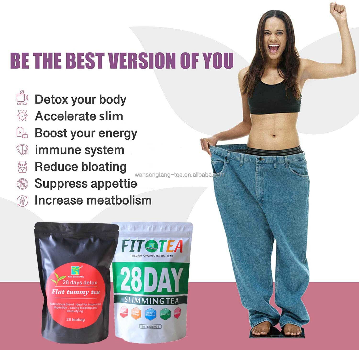 28 Day Fit Tea  Healthy Detox Granules Herbal Weight Loss Slimming Tea
