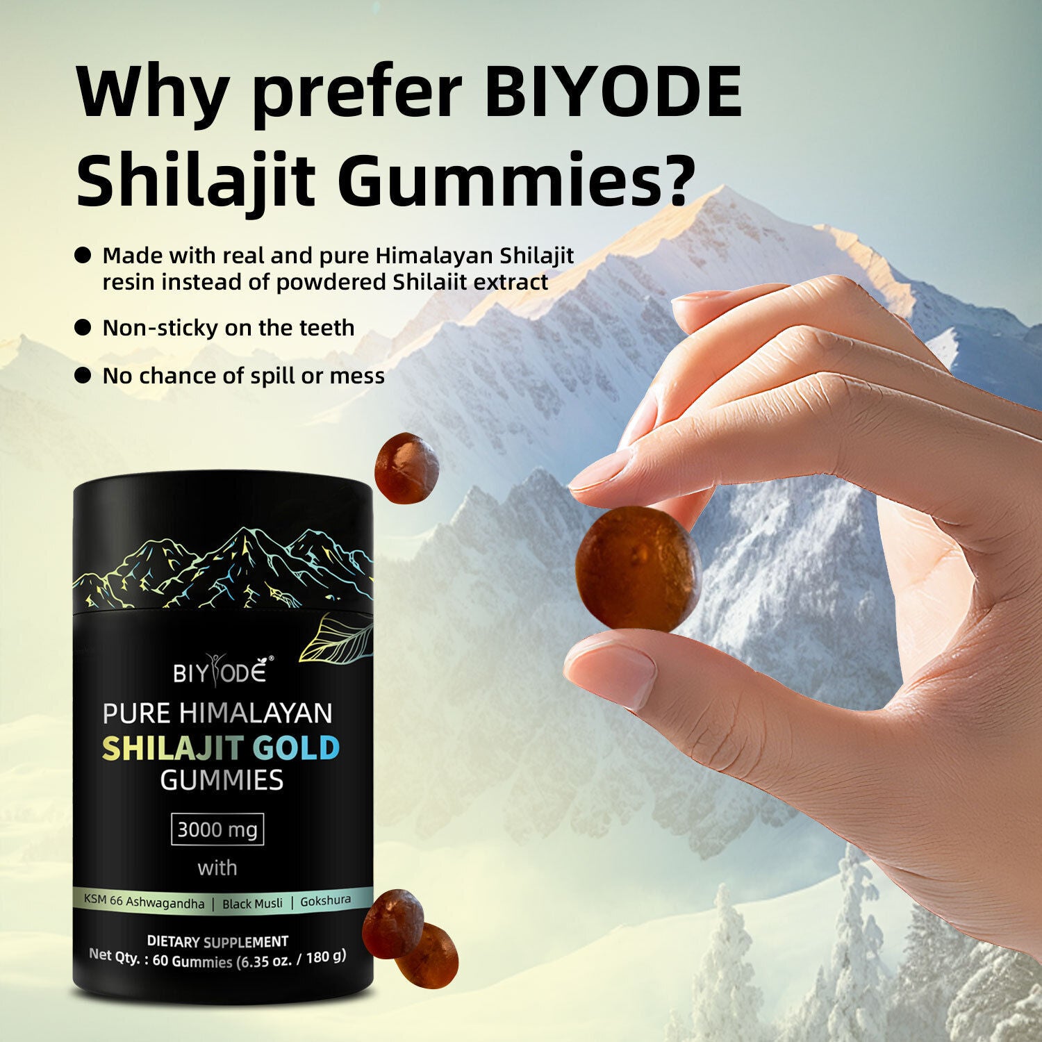 Be Bodywise Pure Himalayan Shilajit Gummies | With Ashwagandha, Gokshura & other