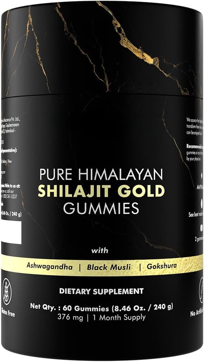 Reine Himalaya Shilajit Gummies Gold Laborgeprüft  Ohne Zuckerzusatz Ashwagandha