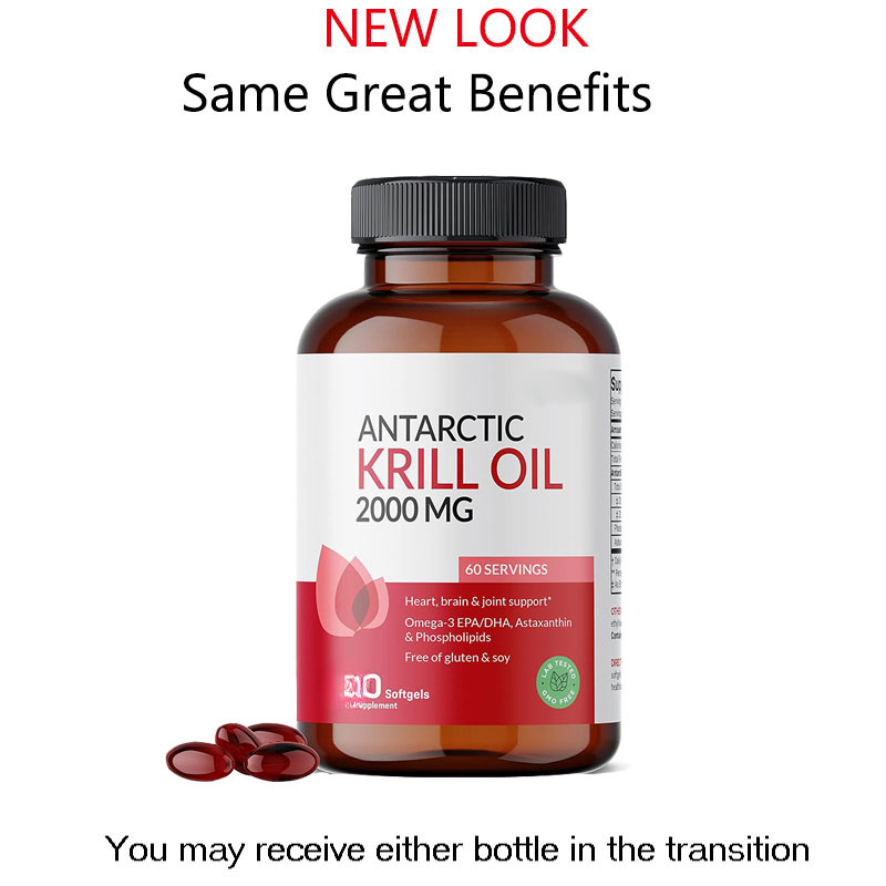 Antarctic Krill Oil 2000 mg 120 Softgels | Omega-3 EPA, DHA, with Astaxanthin