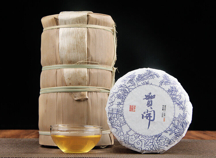 100g Yunnan Menghai He Kai Sun Green Pu-erh Raw Tea Cake Seven Seed Cake Tea