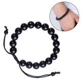 Obsidian Magnetic Therapy Bracelet Weight Loss Unisex Slimmy Natural Stone Black
