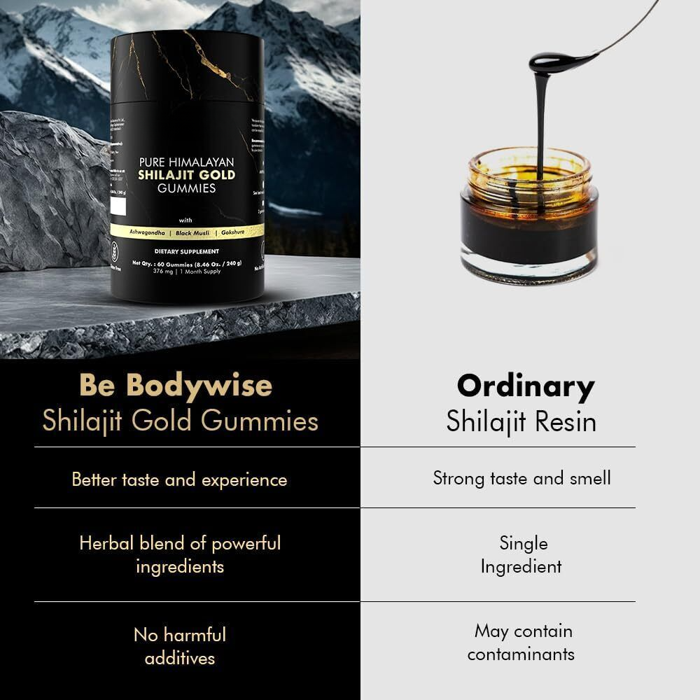 Pure Himalayan Shilajit Gummies Immune Support with Ashwagandha,Chaga Mushroom