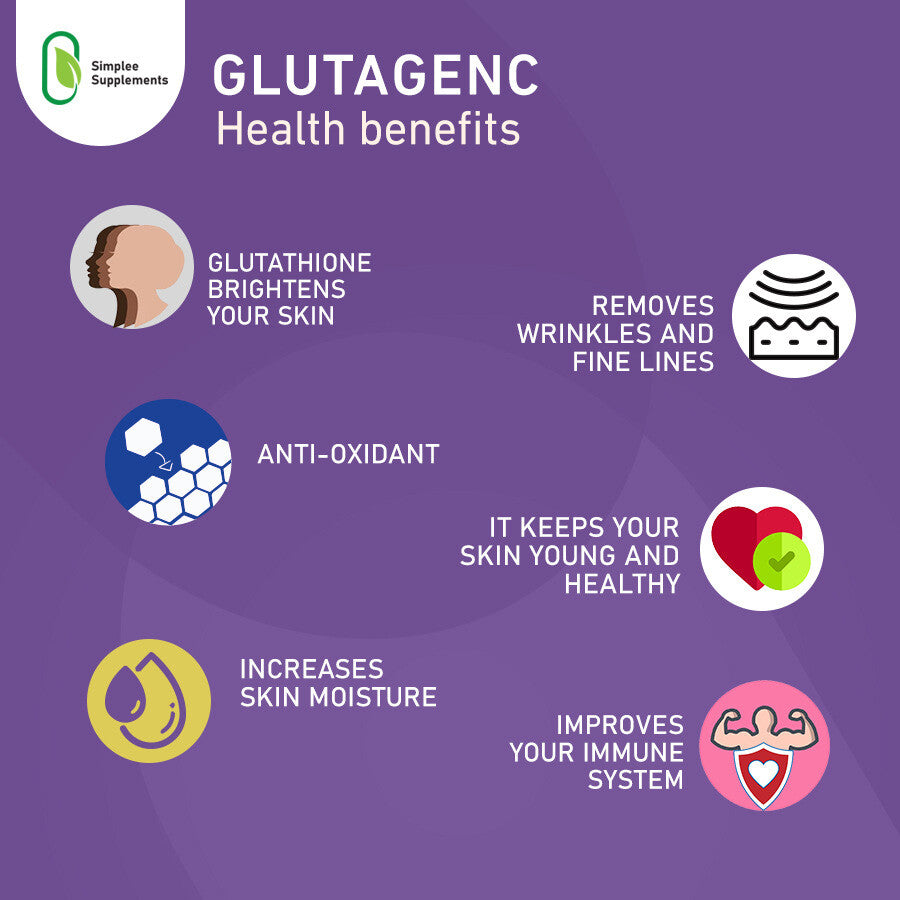 Gluta Genc Glutathion L-Glutathion-Kapseln Anti-Aging Hautaufhellung 60
