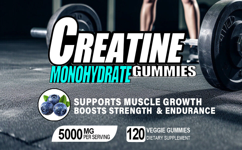 120 Count Kreatin-Monohydrat-Gummis 5000MG Energie und Muskelleistung steigern