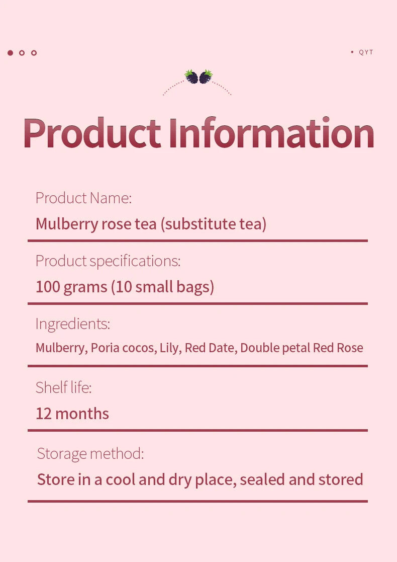 100g/3.52oz Healthy Herb Tea Bag Mulberry Rose Tea