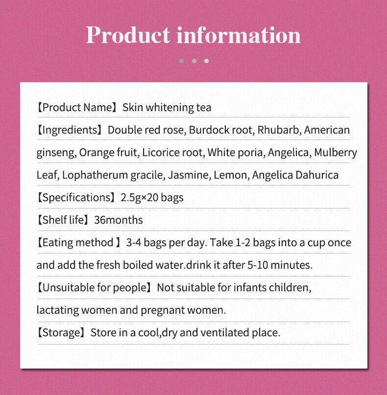 Private Label Skin Beauty Whitening Tea Natural Herbal Anti Aging Lightening Tea