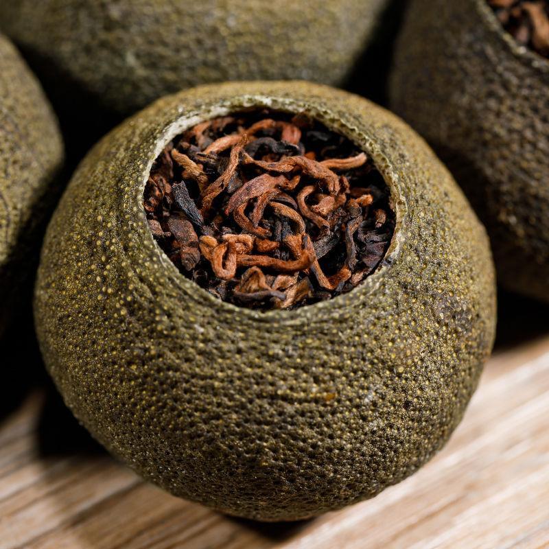 100g Orange Shu Puer Tea,Guwen Xinhui Mandarin Yunnan Puer Ripe Tea