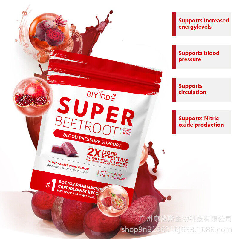 humanN SuperBeets Heart Chews - Nitric Oxide Production and Blood Pressure Su...