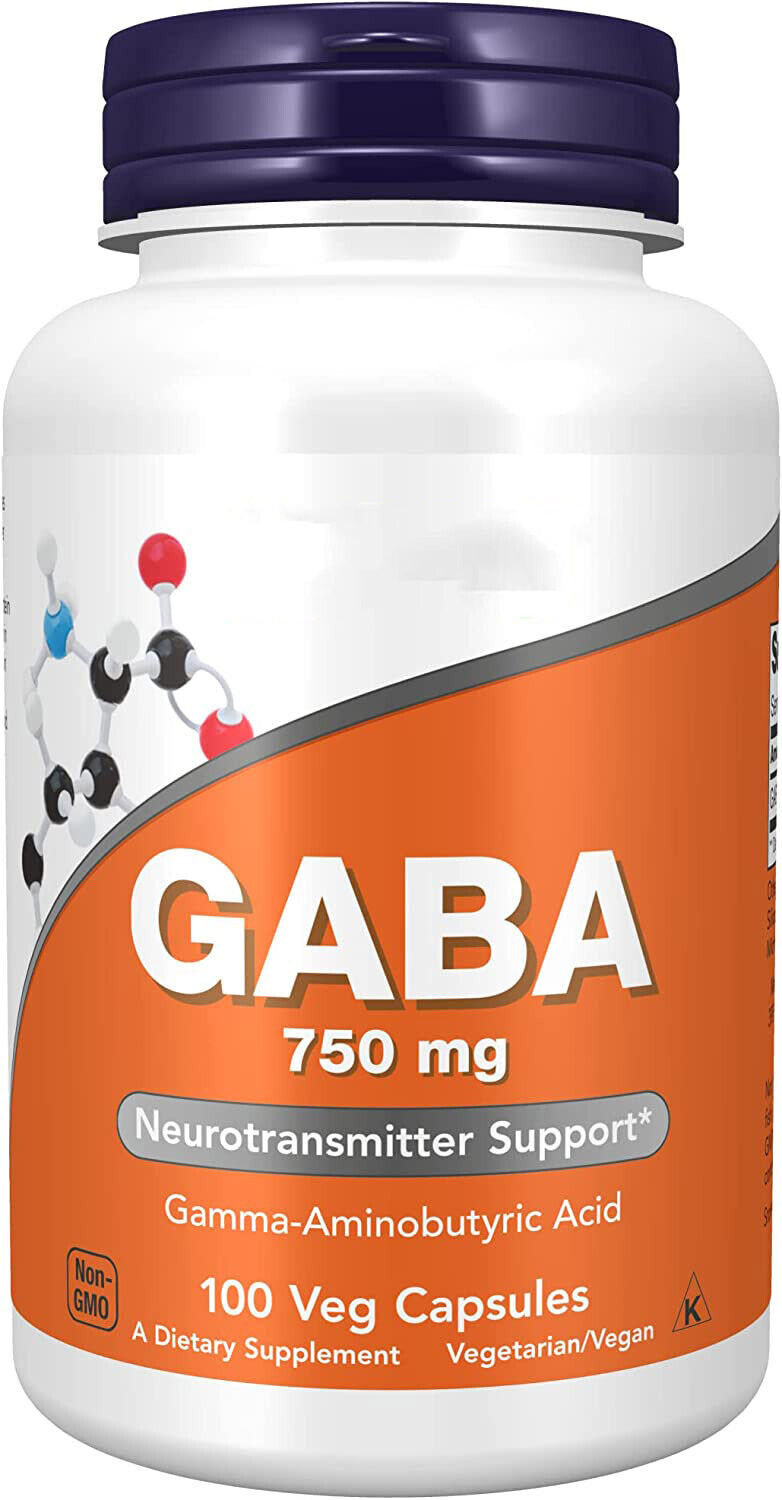 GABA Capsules 100ct - Gamma-Aminobutyric Acid Supplement for Relaxation