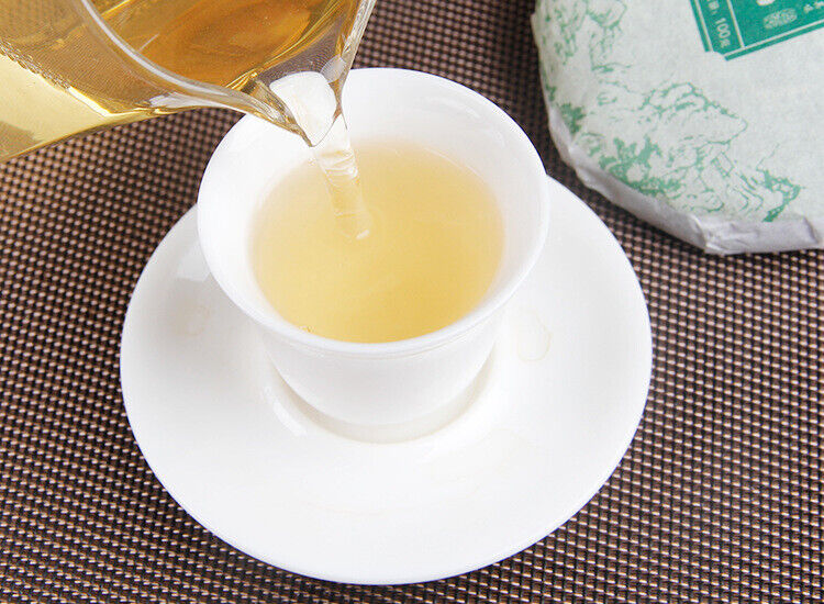 100g Pu-erh Raw Tea Cake 普洱生茶饼布朗山普洱七子饼圆茶生饼100克小饼茶叶