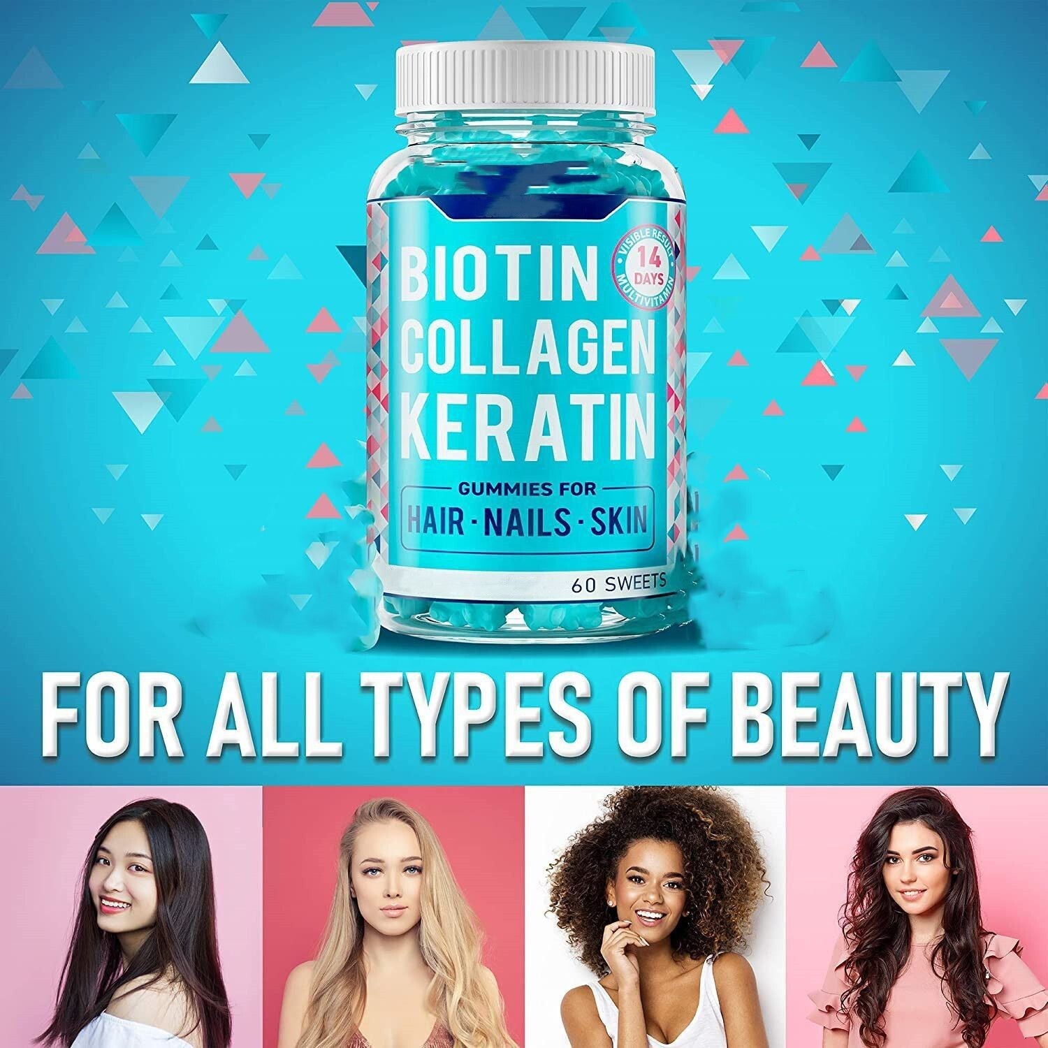 Hot Biotin Hair Gummies Biotin Hair Gummies Hair Nails 60 Capsules