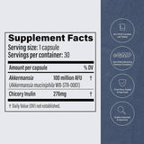 Akkermansia Muciniphila Probiotic - 30 Caps - Gut Health Support, New Formula