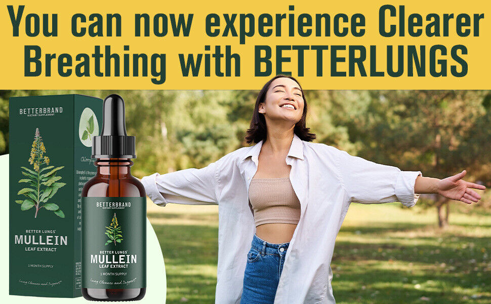 Support a Healthy Lung All-Natural Mullein Leaf Extract Drops for Lung Cleanse