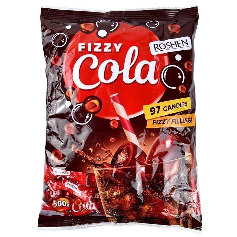 Snacks ROSHEN effervescent soda flavored candy 500g cola sour pop candy