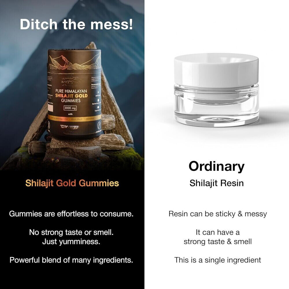 Be Bodywise Pure Himalayan Shilajit Gummies | With Ashwagandha, Gokshura & other