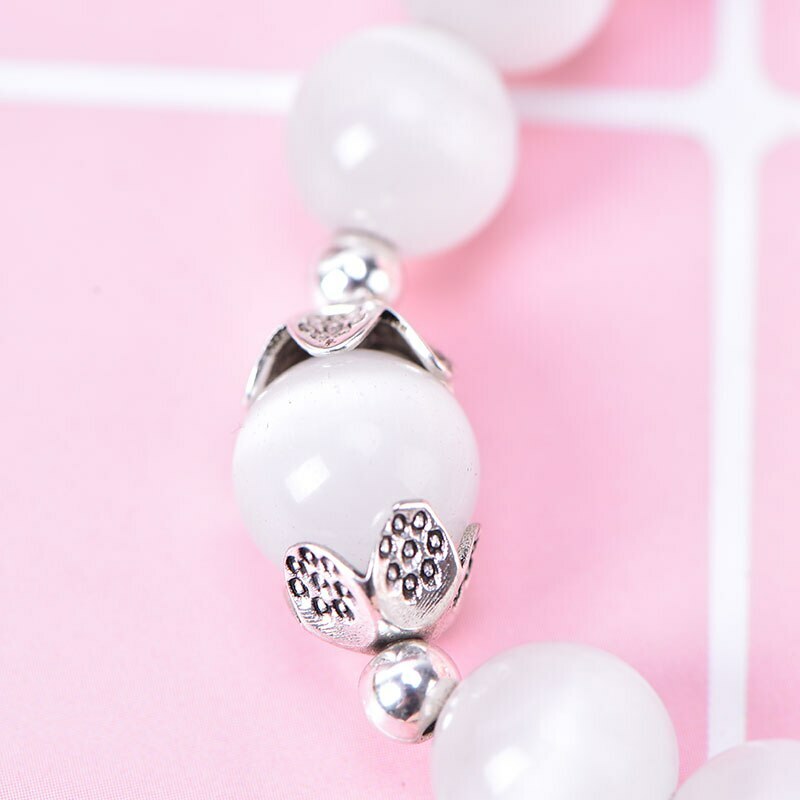 White Cat Eye Beads Bracelet Weight Loss Therapy Lucky Pendant Fashion Bracelet