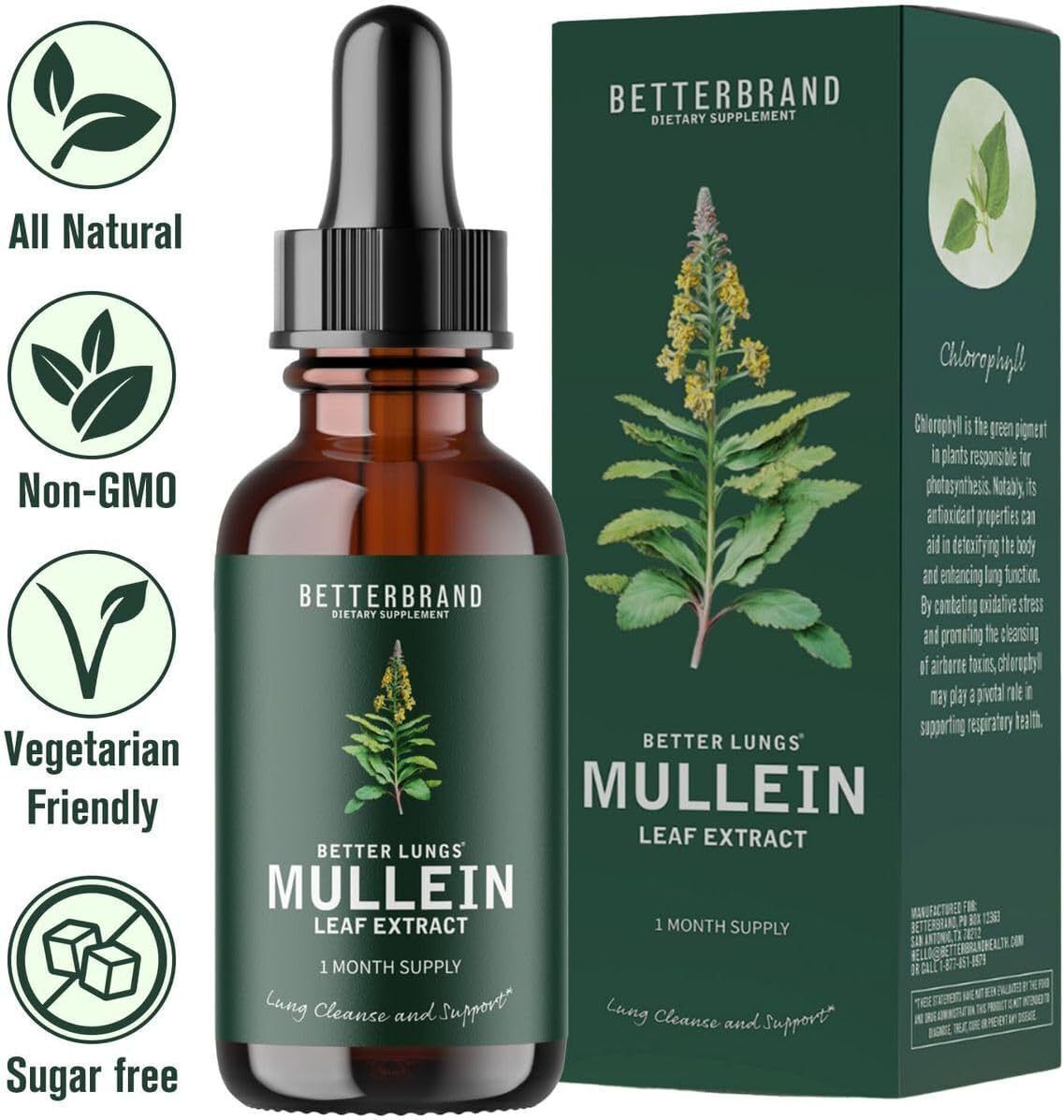 Mullein Leaf Extract Drops All-natural Ingredients Health Care