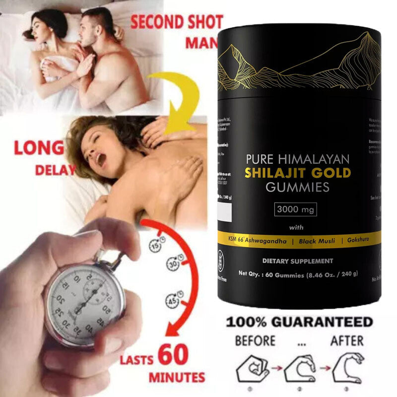 Pure Himalayan Shilajit Gummies Immune Support with Ashwagandha Chaga Mushroom