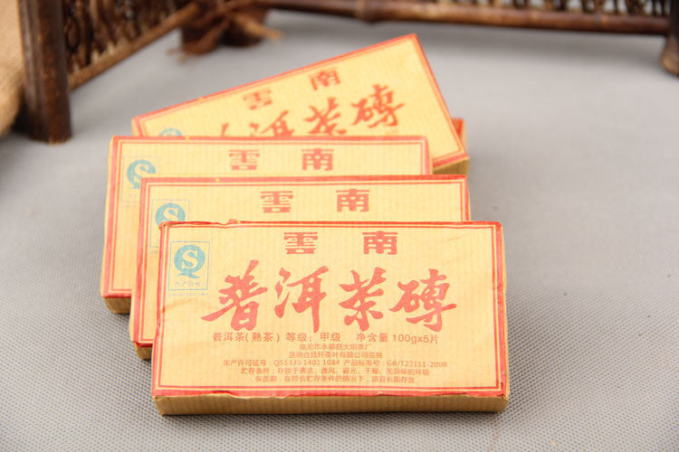 100g Pu'er Tea Brick Made In CN Ripe Pu er Tea Older Puer Tea Ancestor Antique