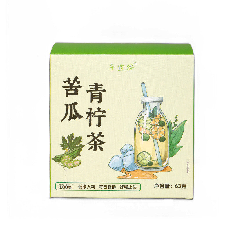 Bitter Melon and Lime Tea Summer Fresh and Healthy Fruit Tea Triangle Bag Tea