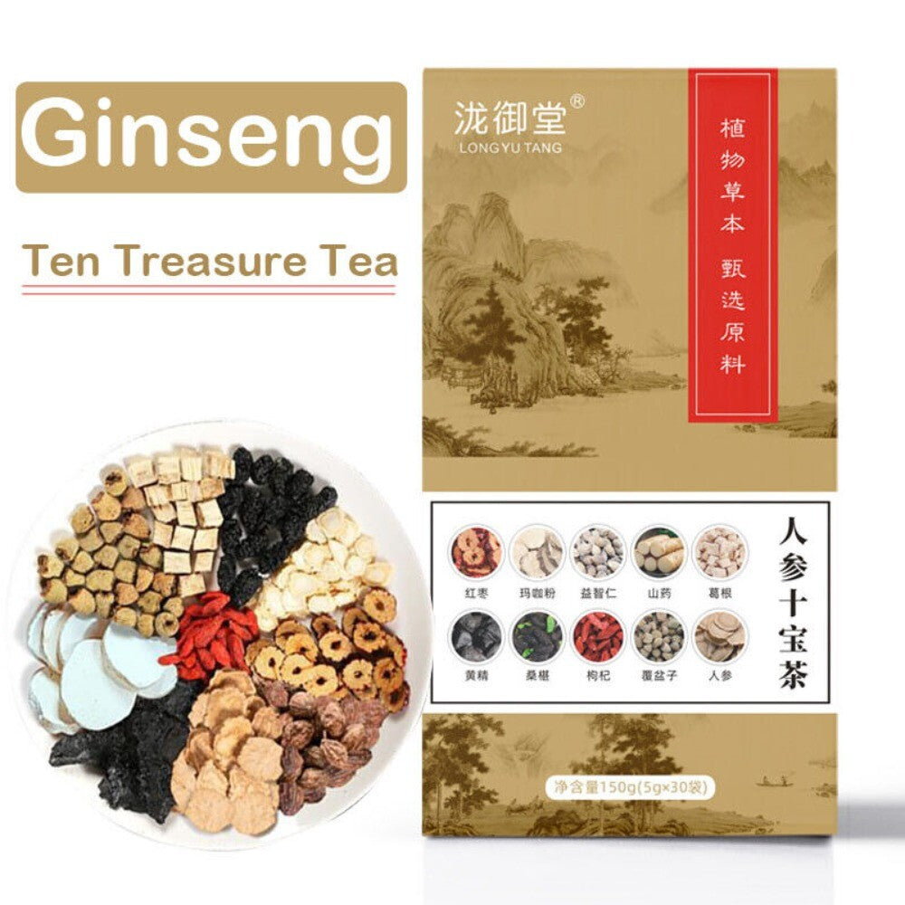 100 Original Ginseng Ten Treasure Herbal Tea Mens Health Vitality Blend