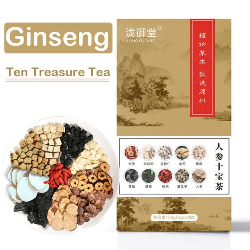 100 Original Ginseng Ten Treasure Herbal Tea Mens Health Vitality Blend