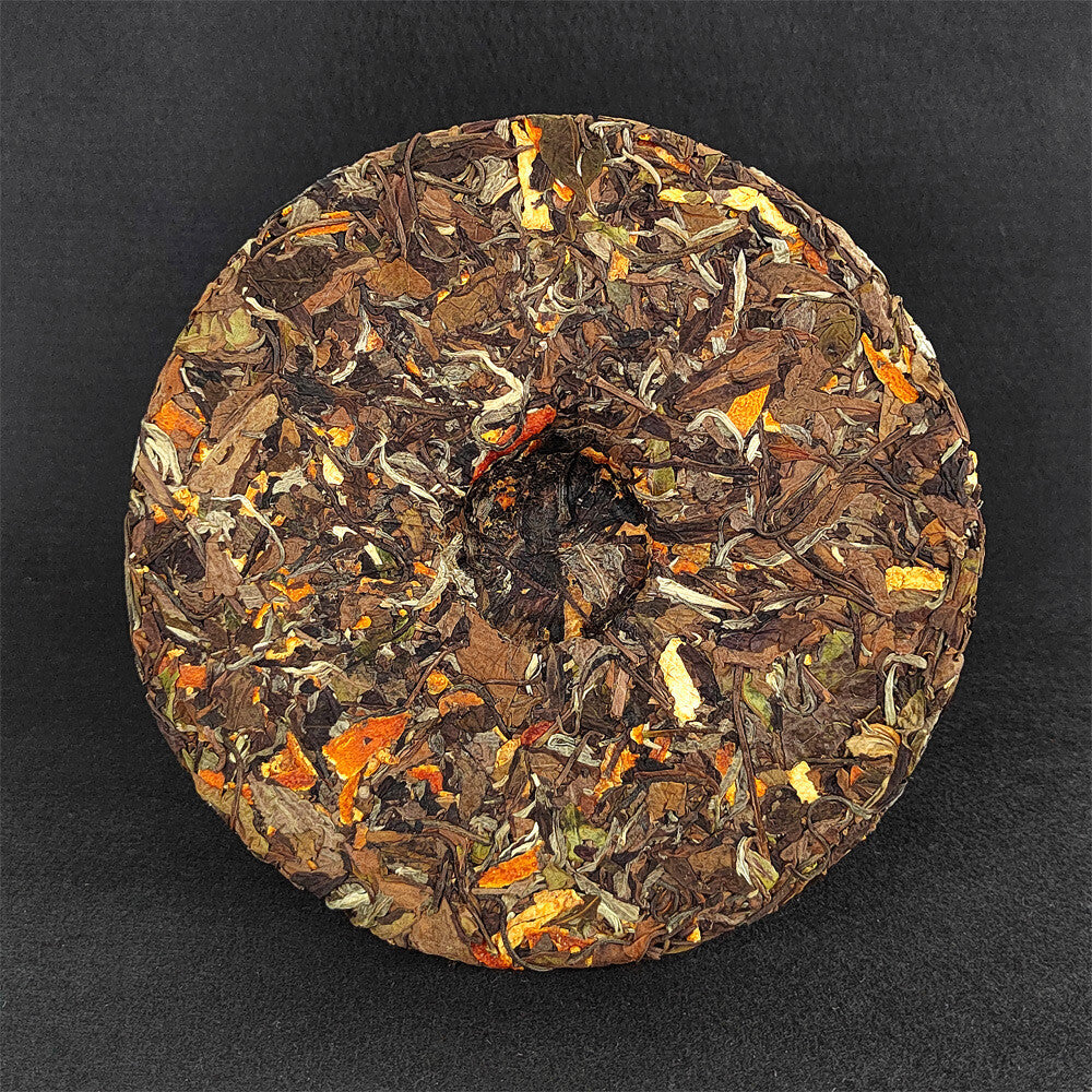 357g Chen Pi White Tea 2022 Yunnan White Tea Large Leaf Tea Cake 陈皮白茶 白茶柑普
