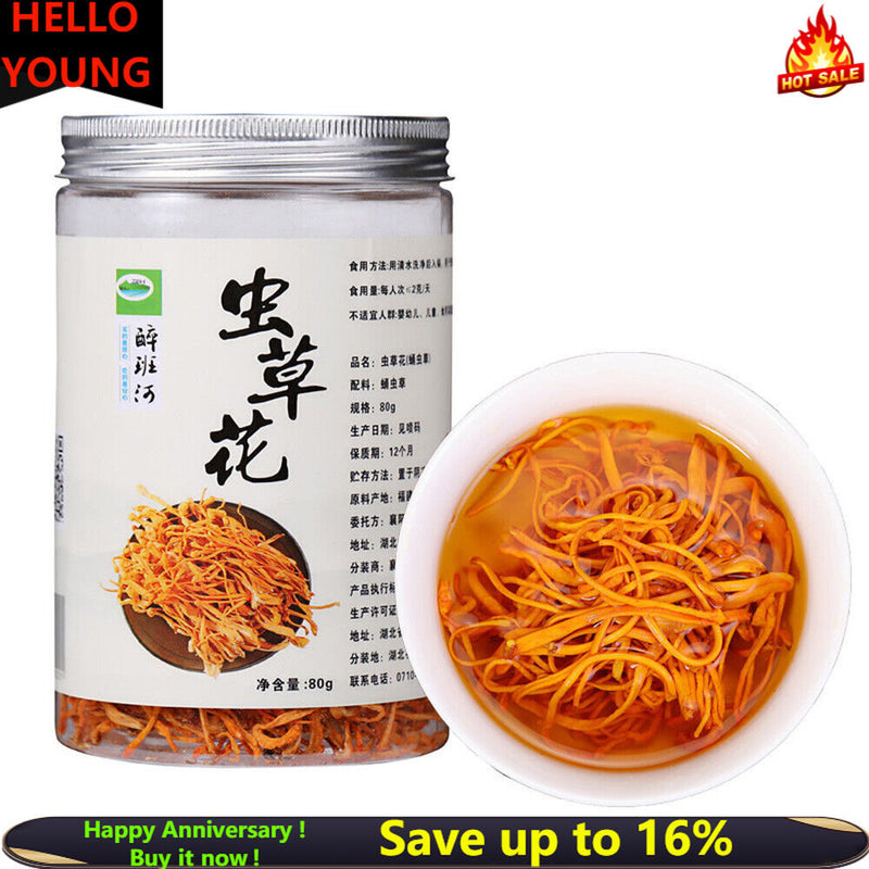 80g Organic Cordyceps Sinensis Dried Mushroom Chinese Tradition