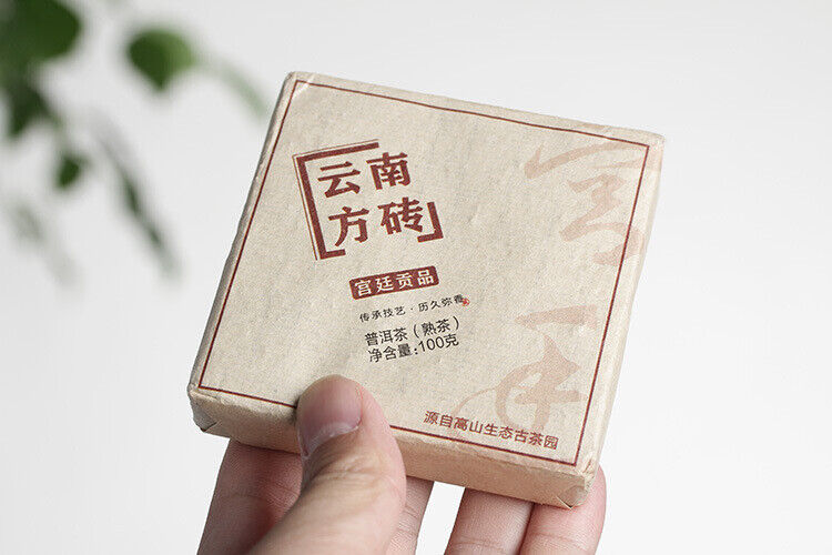 100g  Yunnan Puerh Tea Leaves Yunnan Square Brick Puerh Ripe Tea