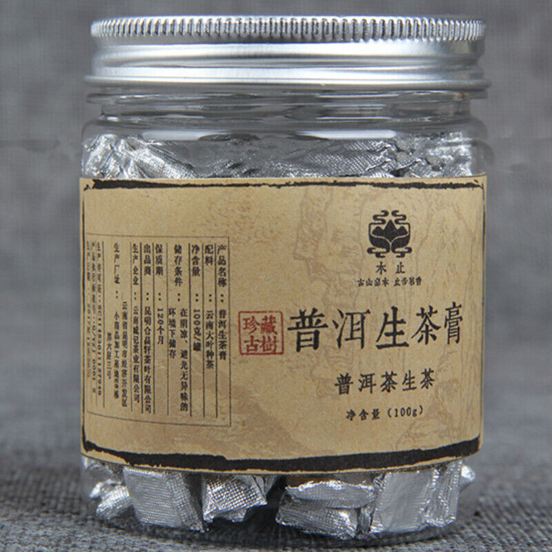 100g Raw Pu'er Tea Cream Organic Yunnan Pu-erh Green Tea Canned Health