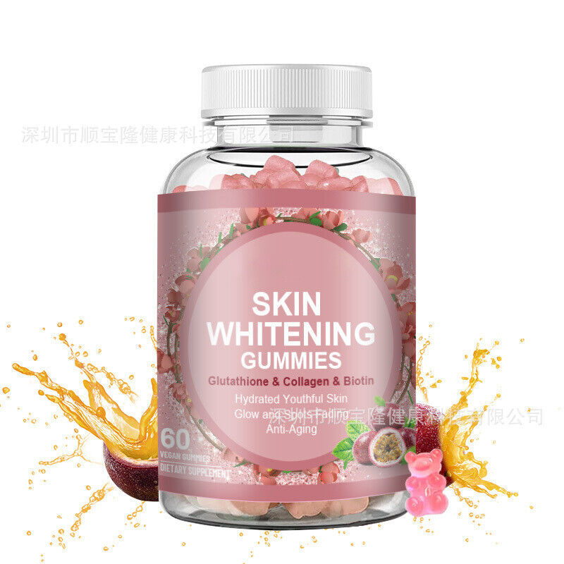 Skin Whitening Gummies Detox Anti-Aging Skin Glow Spots Fading 60 Gummies