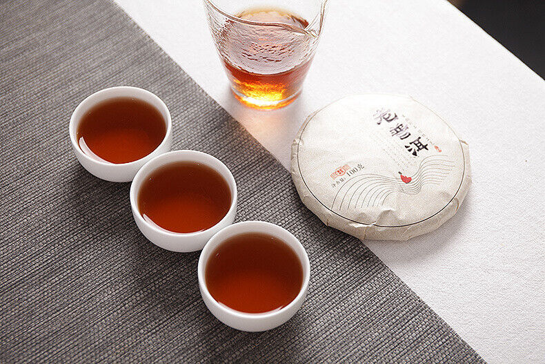 100g Yunnan Pu'er Tea Menghai Ripe Tea Old Pu'er Jiao Mu Ripe Tea Cake