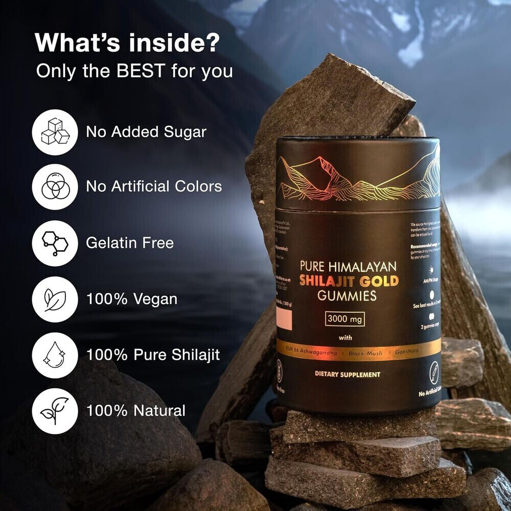 Be Bodywise Pure Himalayan Shilajit Gummies | With Ashwagandha, Gokshura & other