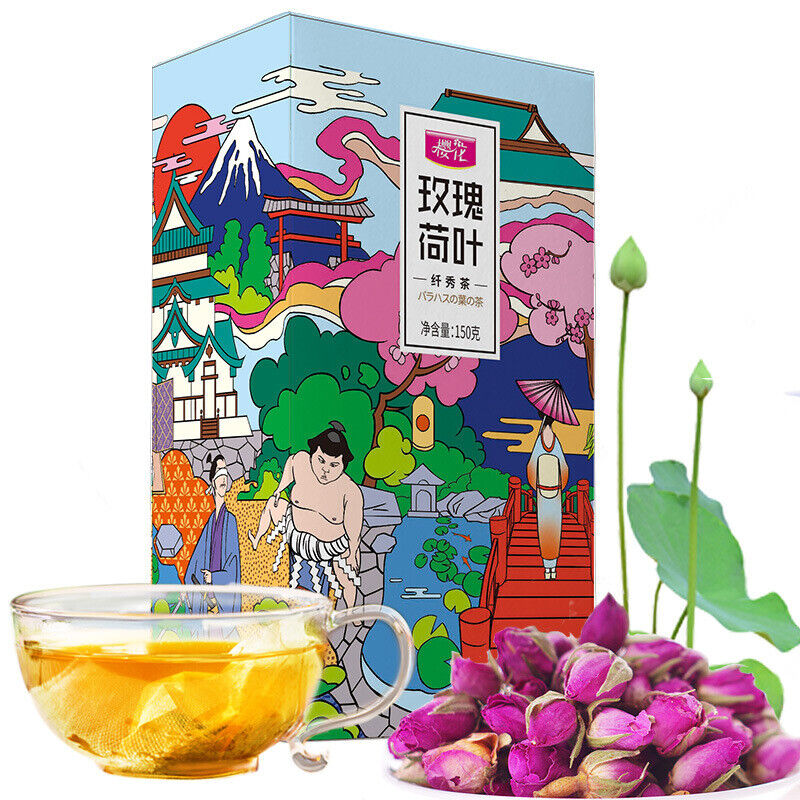 Cherry Blossom Rose Lotus Leaf Tea Herbal Tea Nutritious Health Tea 150g/5.29oz