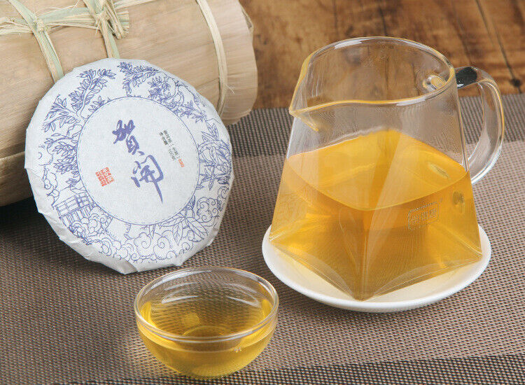100g Yunnan Menghai He Kai Sun Green Pu-erh Raw Tea Cake Seven Seed Cake Tea
