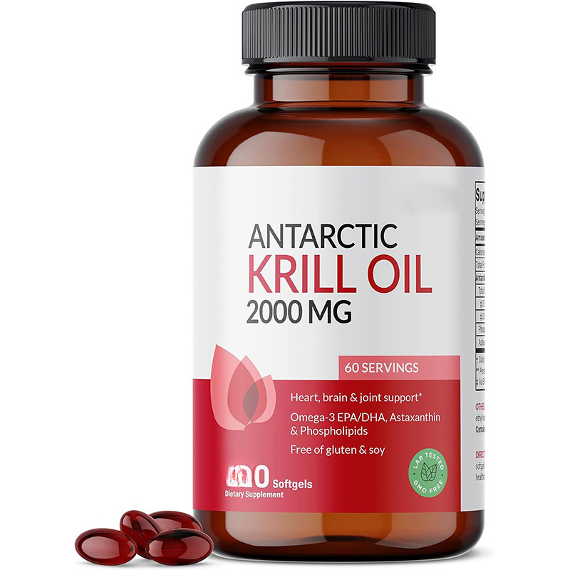 Antarctic Krill Oil 2000 mg 120 Softgels | Omega-3 EPA, DHA, with Astaxanthin