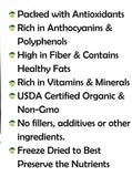 Acai Berry Powder Organic Pure Freeze Dried Wholesale 1.1 lb 17.6 ounces