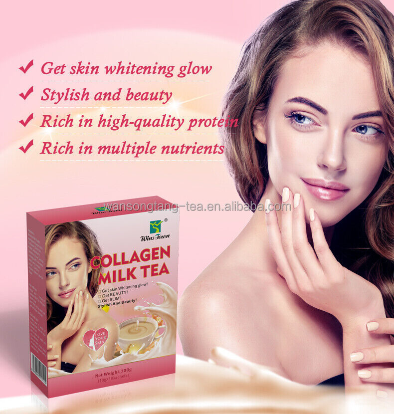 Collagen Milk Tea Stylish and Beauty Protein Powder Instant Powder 10g*10bags